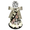 Tuxedo x Grey & White Chocolate Strawberry Rose Tower